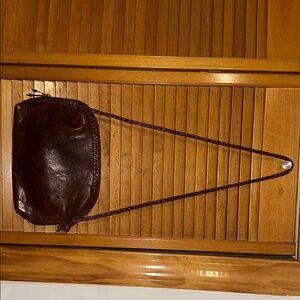 Vintage 90s Brown Leather Shoulder Bag